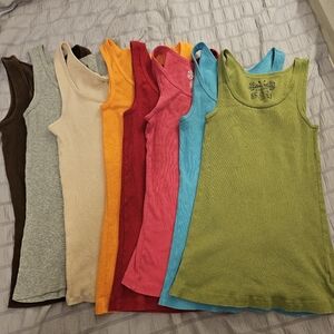 No Boundaries Women's Tank Tops - Set of 7- 2000's Longer Fitted